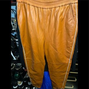 Gestuz leather camel joggers track pants
